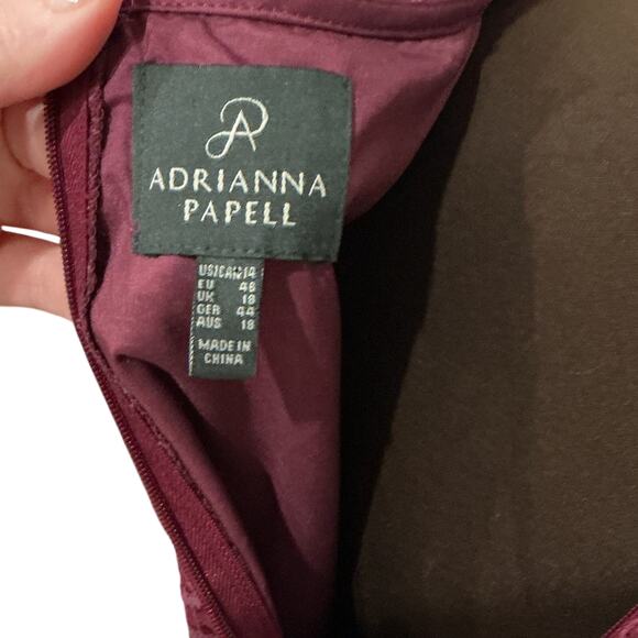 Adrianna Papell Women’s Lace Purple Event Dinner Wedding Guest Dress Size 14 - Picture 2 of 9